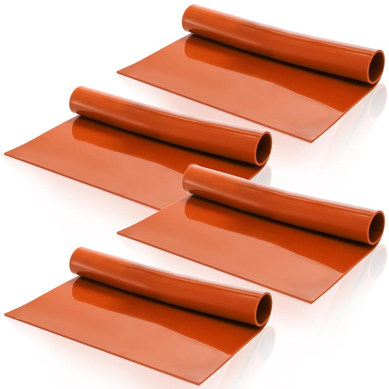Tlence 4 PCS Red Silicone Rubber Sheet, 12'' x 12'' x 1/8'' Flexible Heat Resistant Silicone Insulation Gasket, 60 A Smooth Finish High Temperature Silicone Rubber Sheeting for DIY Crafts Pads Seals - Image 5